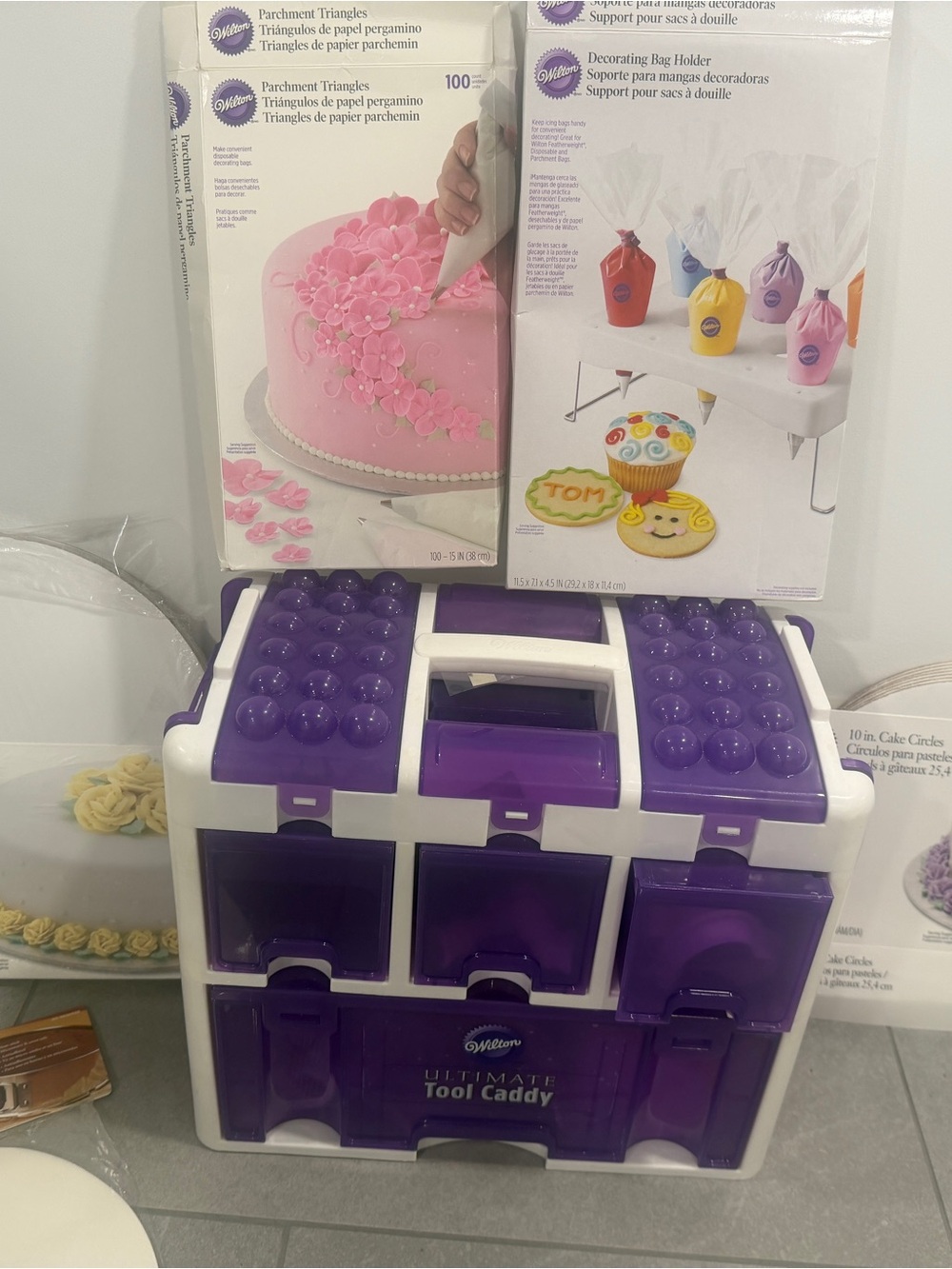 Wilton Purple and White Tool Caddy with Multiple Compartments